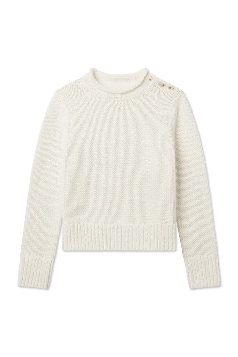 Jane Cotton Sweater In Ivory 1