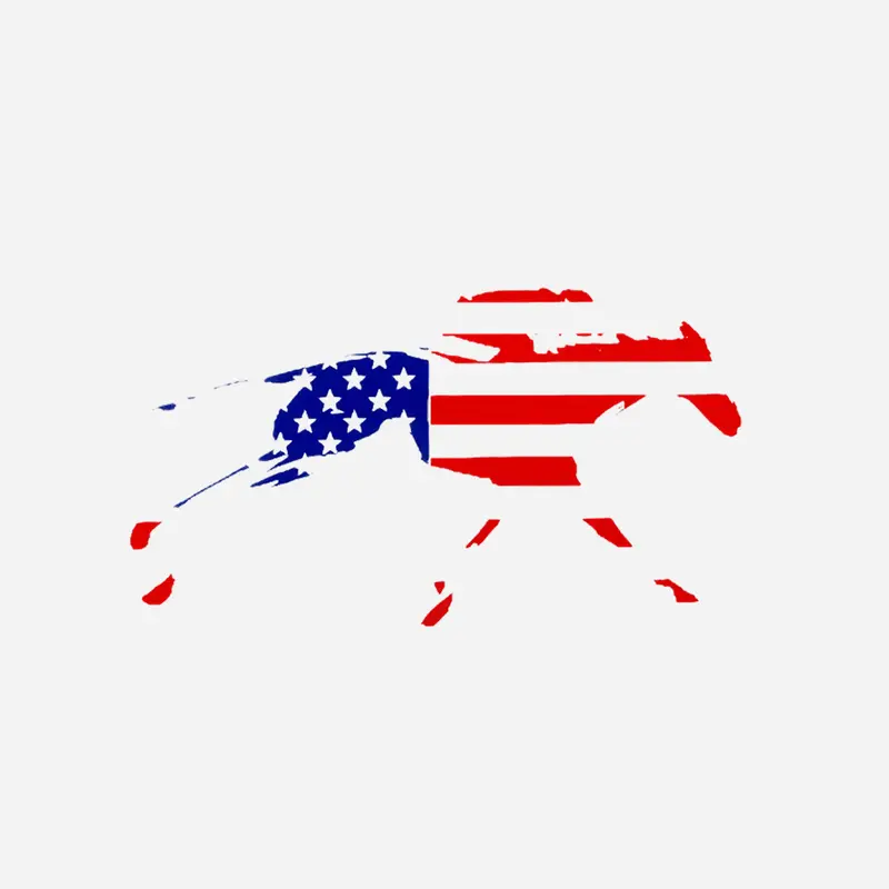 Keeneland American Flag Horse & Jockey Decal 1
