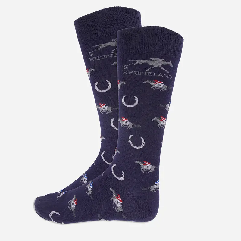 Keeneland Horse & Jockey Horseshoe Socks 1