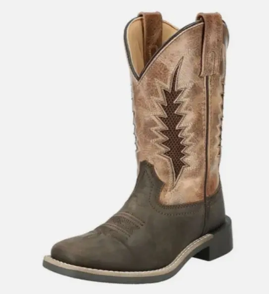 Kid's Smoky Mountain Desperado Brown Square Toe Boot 1