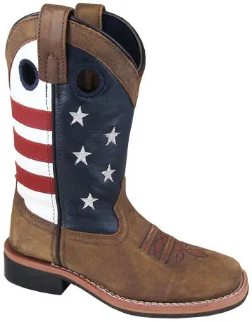 Kid's Smoky Mountain Stars & Stripes Square Toe Boot 1