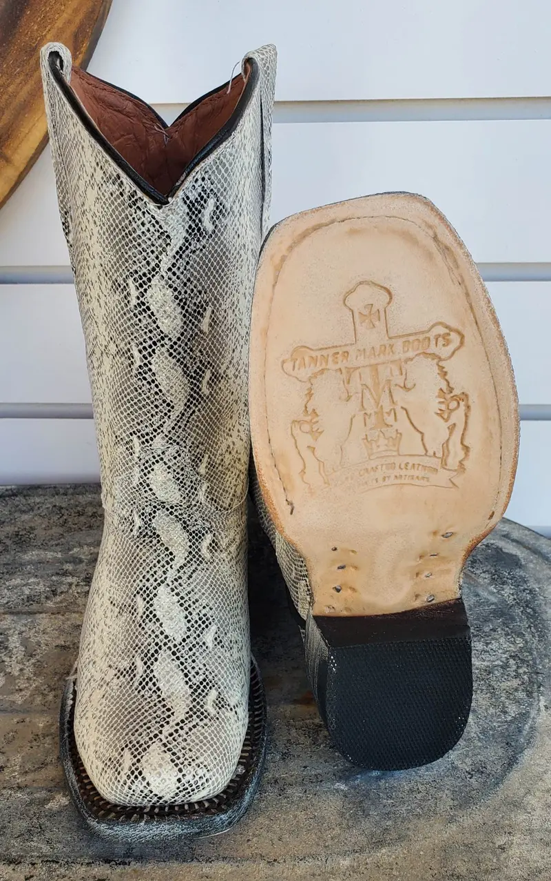 Kid's Tanner Mark Natural Python Print Boot 1