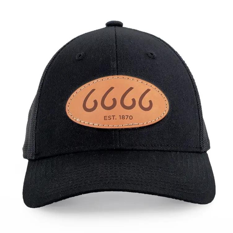 Leather Patch Trucker Black 1