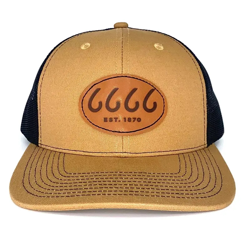 Leather Patch Trucker Old Gold/Black 1