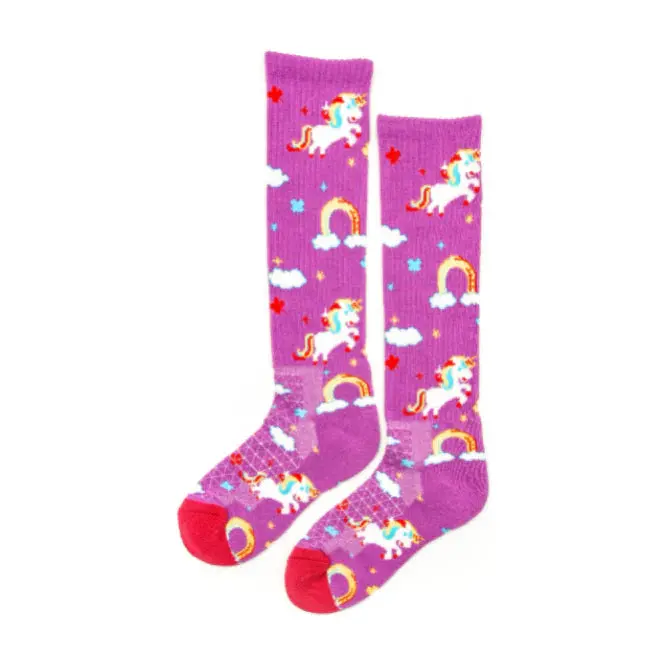 Lucky Chuck Purple Unicorn Socks 1