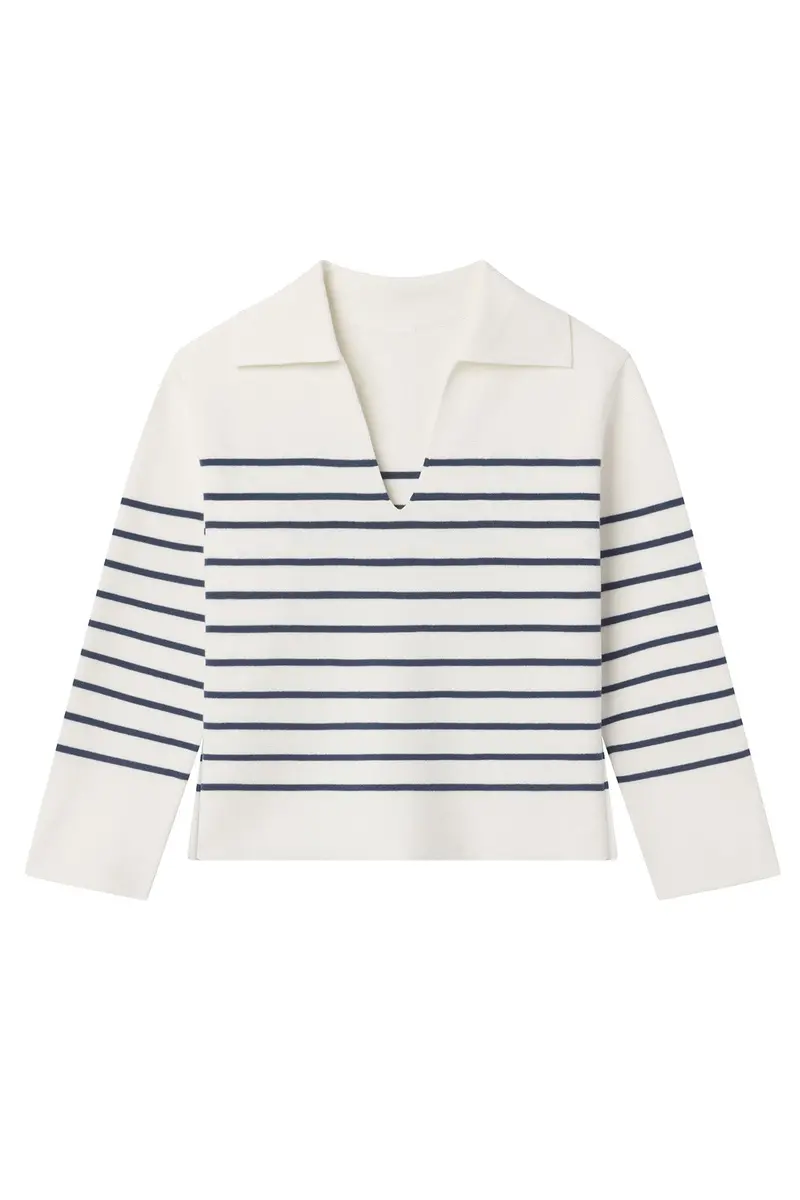 Lydia Cotton Sweater In Nautical Stripe 1