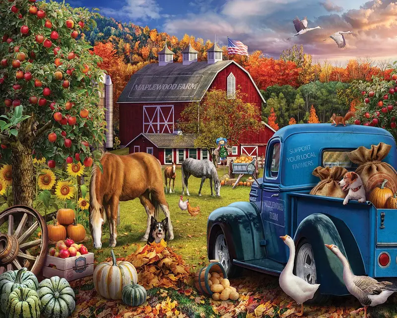 Maplewood Farm In Fall (2193Pz) - 1000 Piece Jigsaw Puzzle 1
