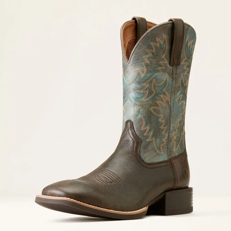 Men's Ariat Sport Latigo Chocolate/Blue Western Boot 1