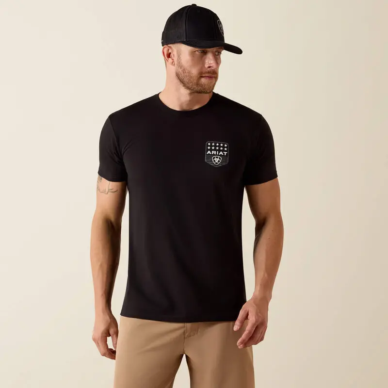 Men's Ariat Stripe Patriotic Badge Graphic Tee 1