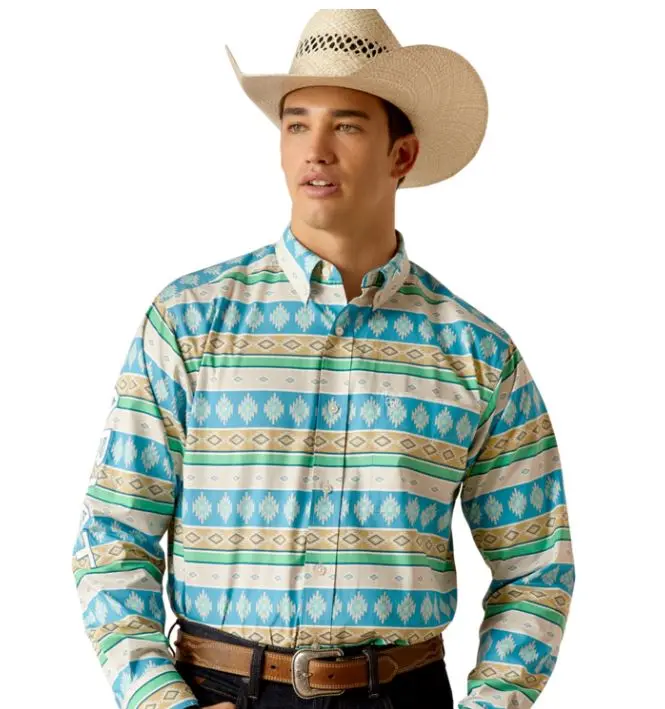 Men's Ariat Team Christian Aztec Print Shirt 1
