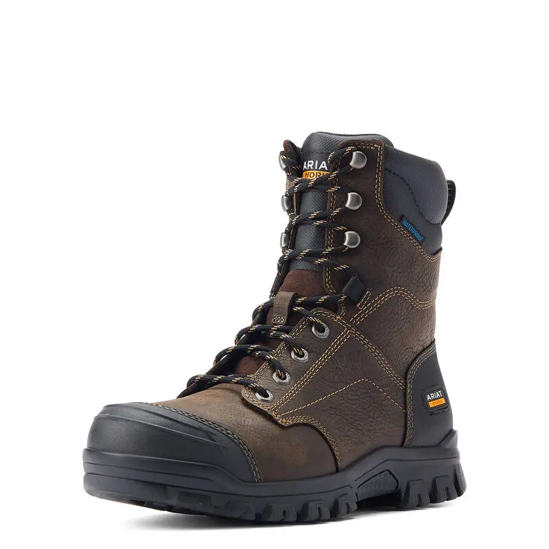 Men's Ariat Treadfast Brown 8" H2o Work Boot 1
