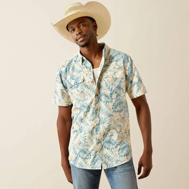 Men's Ariat Venttek Outbound Fitted Short Sleeve Button Down Shirt 1