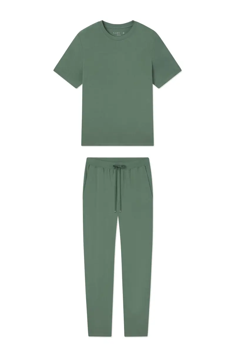 Men's Bamboo Lounge Set In Fairway Green 1