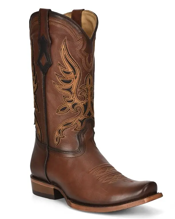 Men's Corral Brown Overlay & Embroidery Boot 1