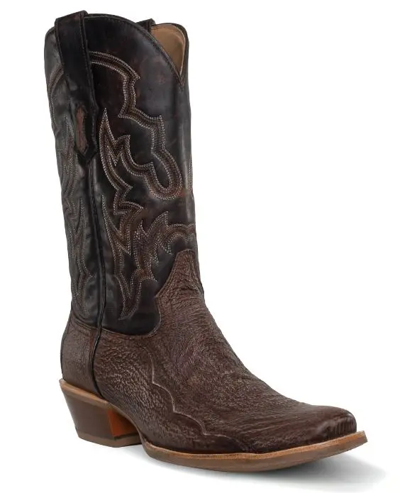 Men's Corral Brown Shark Embroidery Horseman Toe Boot 1