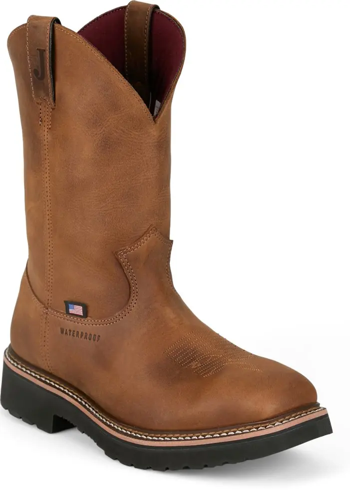 Men's Justin Ames Walnut Brown Cowhide Work Boot 1