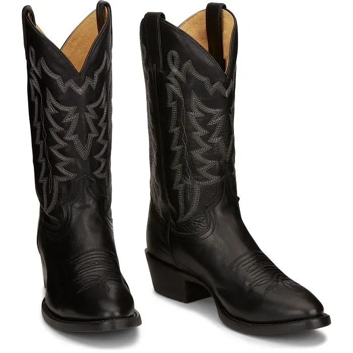 Men's Justin Hayne Black Cowhide R Toe Boot 1