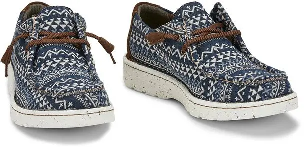 Men's Justin Hazer Navy Cross Textile Shoe 1