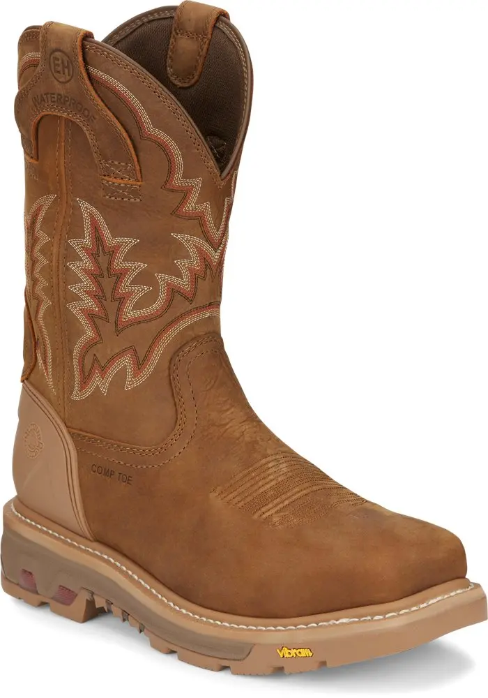 Men's Justin Rust Cowhide Pull On Composite Toe Workboot 1
