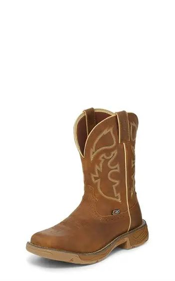 Men's Justin Rustic Tan Work Boot 1