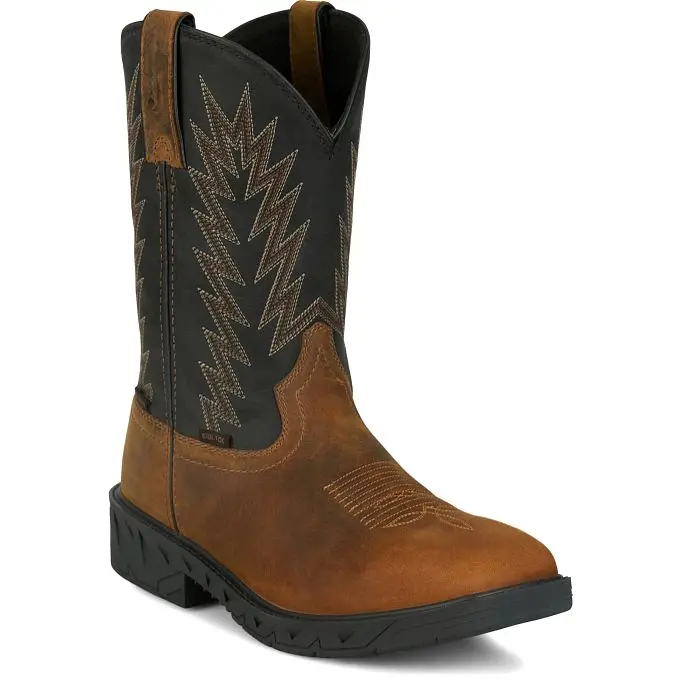 Men's Justin Taskmaker Brown Waterproof Work Boot 1