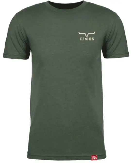 Men's Kimes Heavy Text Forest Green Tee 1