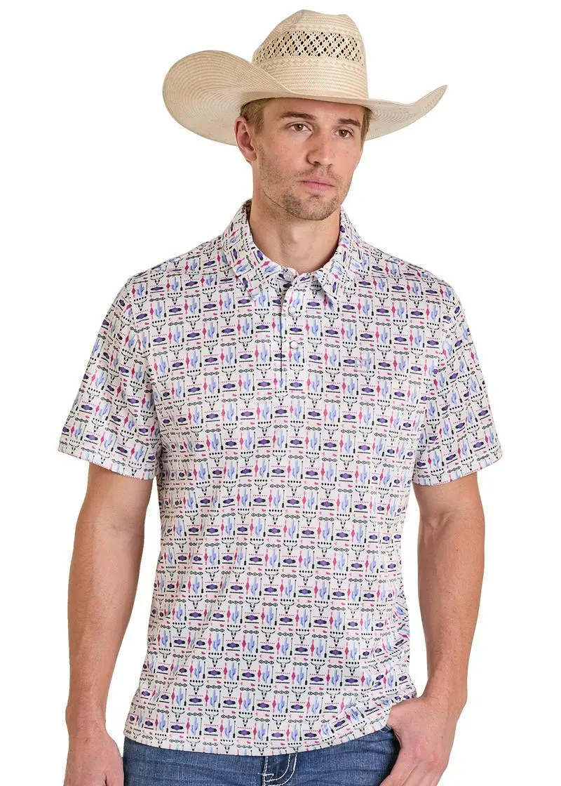 Men's Panhandle Slim Western Print Polo 1