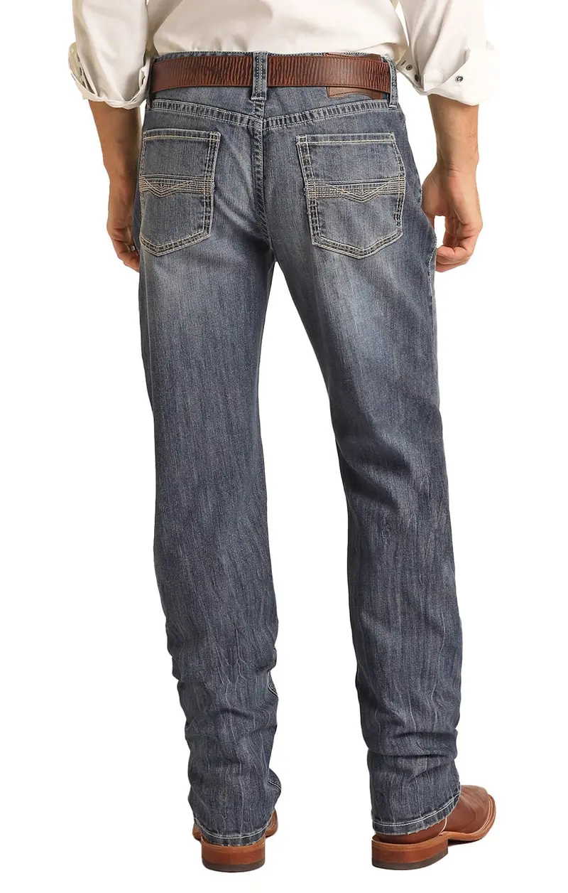 Men's Rock And Roll Relaxed Fit Stretch Bootcut Jeans 1