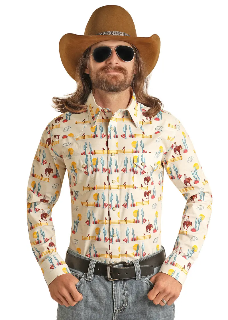 Men's Rock & Roll Dale Brisby Conversational Snap Shirt 1