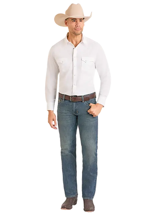 Men's Rock & Roll Feather Embroidered Revolver Jean 1