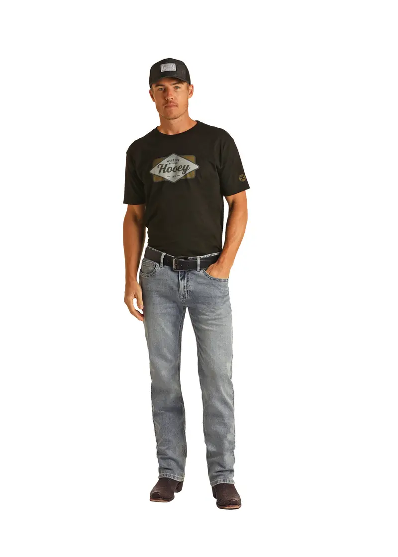 Men's Rock & Roll Hooey Revolver Straight Cury Logo Jean 1