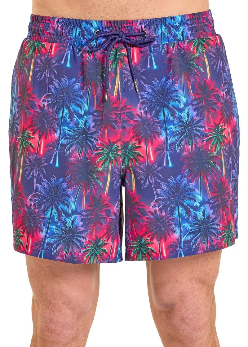 Men's Rock & Roll Palm Tree Swim Trunk 1