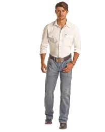 Men's Rock & Roll Rope Stitch Pistol Straight Leg Jean 1