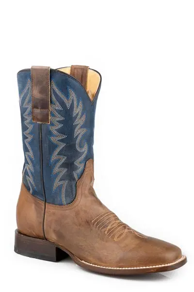 Men's Roper Bart Brown Square Toe Boot 1