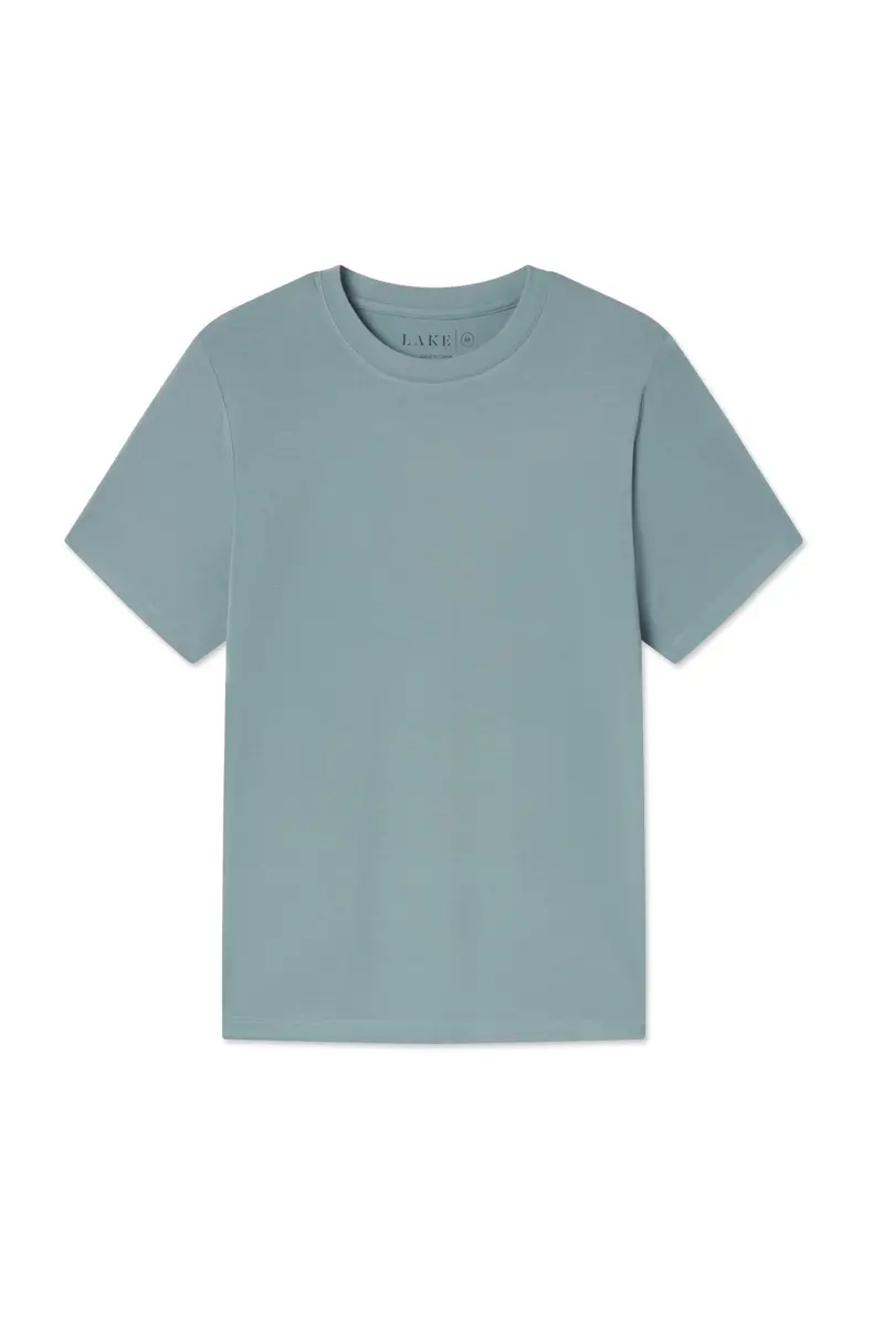 Men's Short Sleeve Bamboo Tee In Stone Blue 1