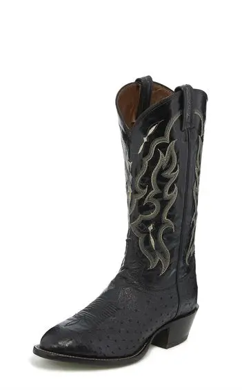 Men's Tony Lama Bonham Black Smooth Ostrich Boot 1
