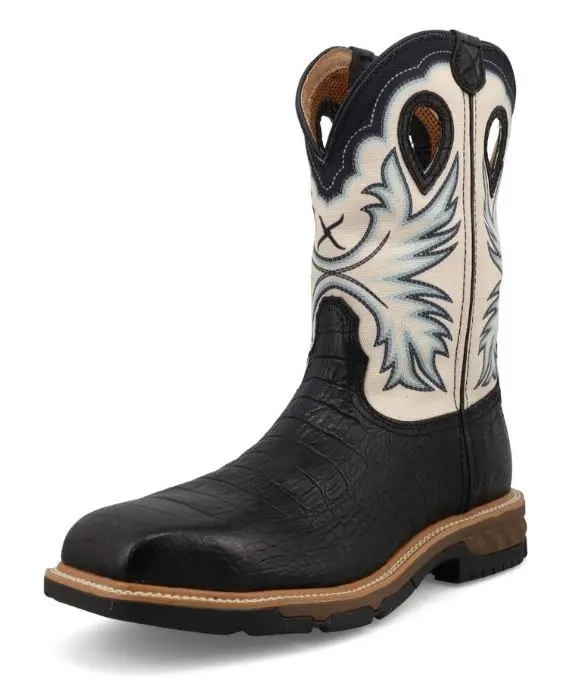 Men's Twisted X 11" Work Boot Black/Bone 1