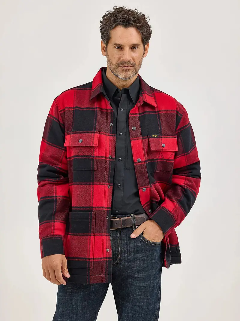 Men's Wrangler Red/Black Sherpa Flannel 1