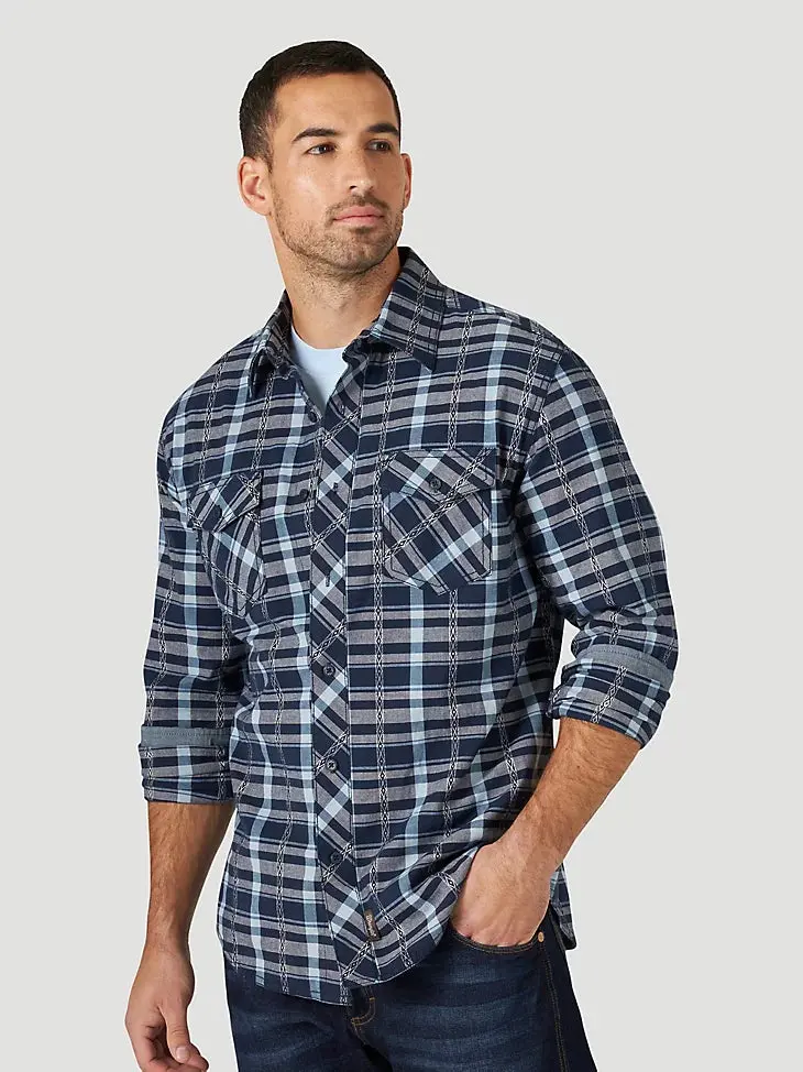 Men's Wrangler Retro Premium Long Sleeve Plaid Shirt 1