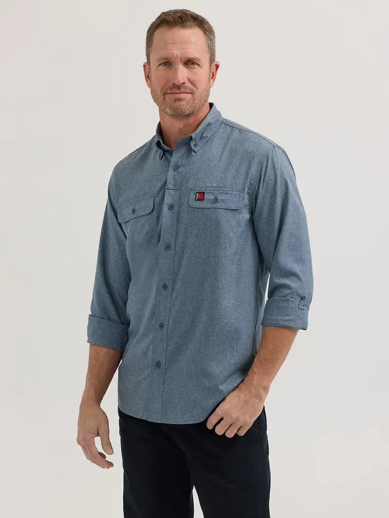 Men's Wrangler Riggs Vented Button Down Work Shirt 1