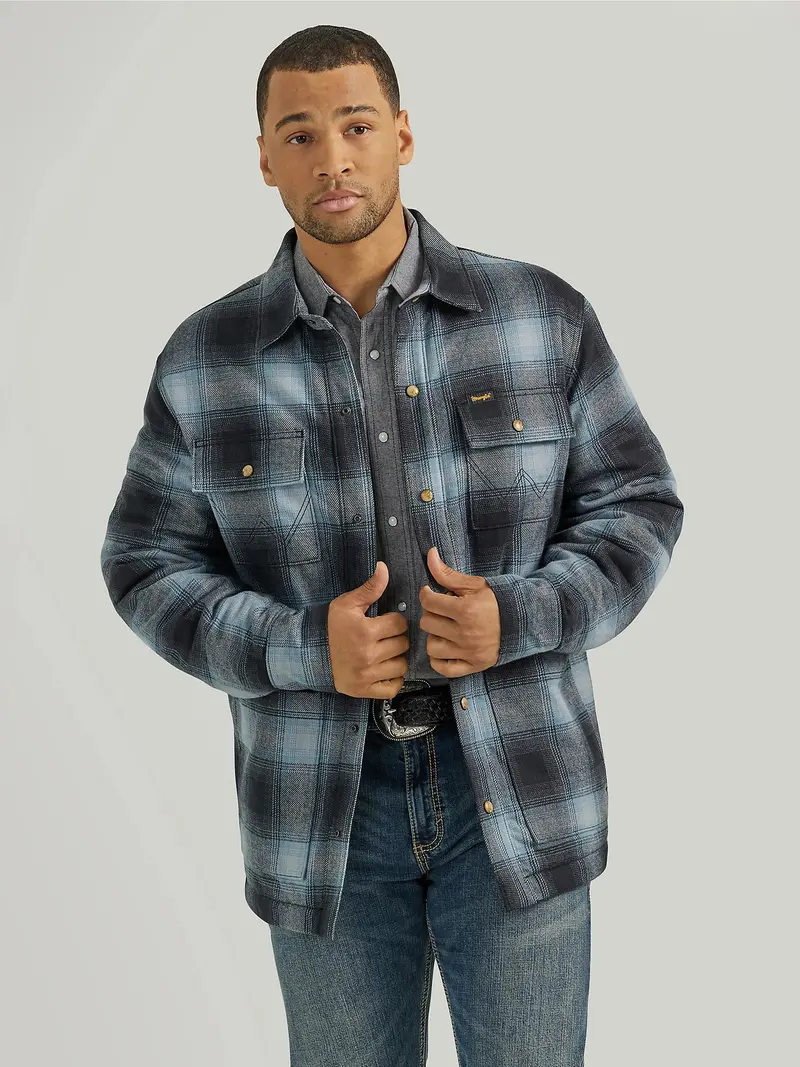 Men's Wrangler Sherpa Lined Flannel Jacket 1
