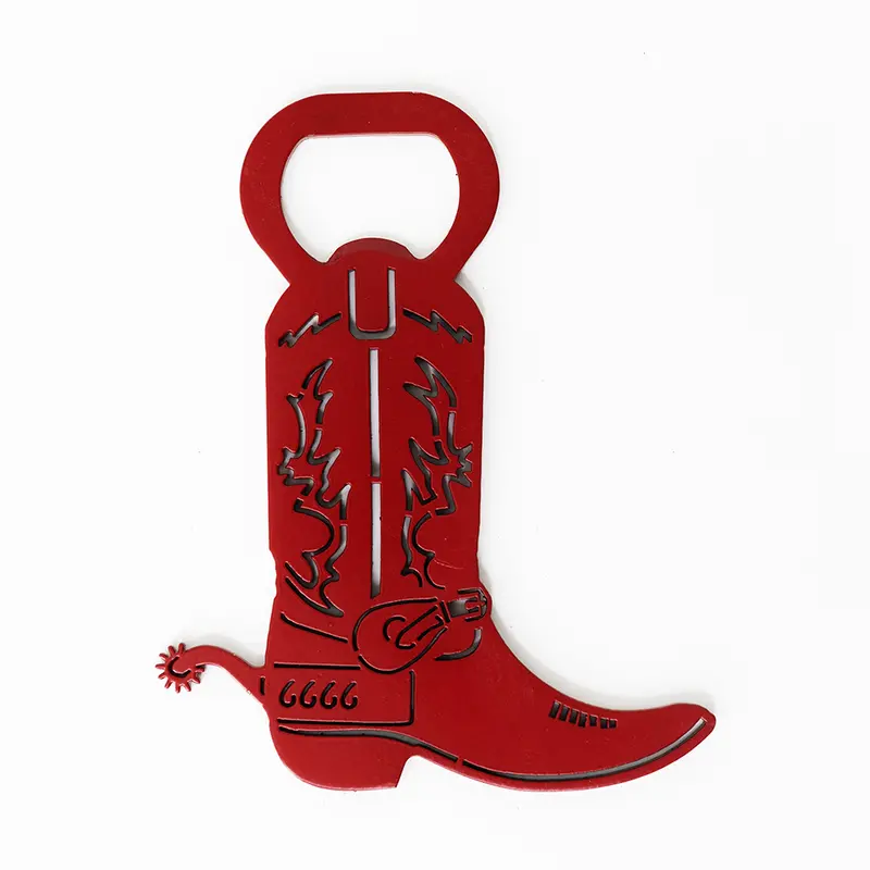 Metal Boot Bottle Opener Red 1