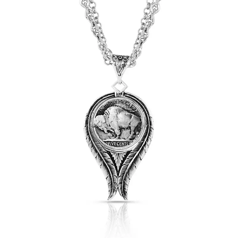 Montana Silversmith Buffalo Spirit Feather Necklace 1