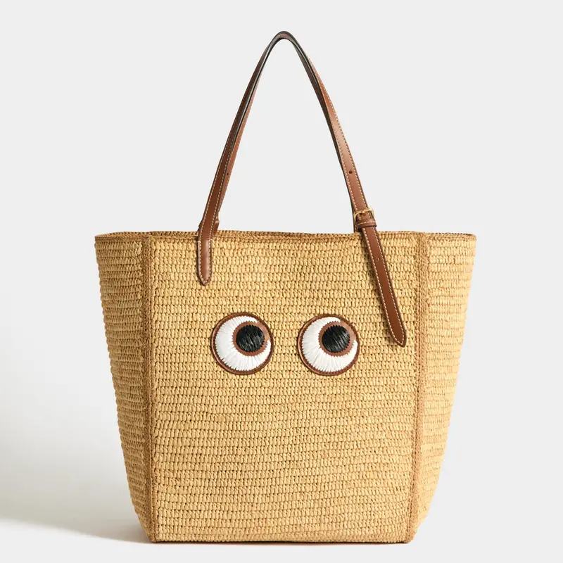 N/S Raffia Eyes Small Tote 1