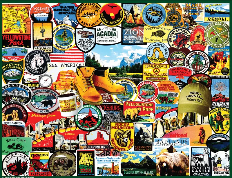 National Park Badges (1057Pz) - 1000 Piece Jigsaw Puzzle 1