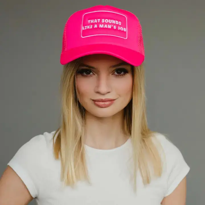 Panache Man's Job Pink Trucker Hat 1