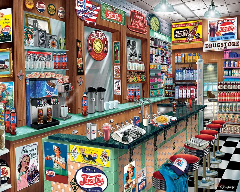 Pepsi Soda Fountain (1828Pz) - 1000 Piece Jigsaw Puzzle 1