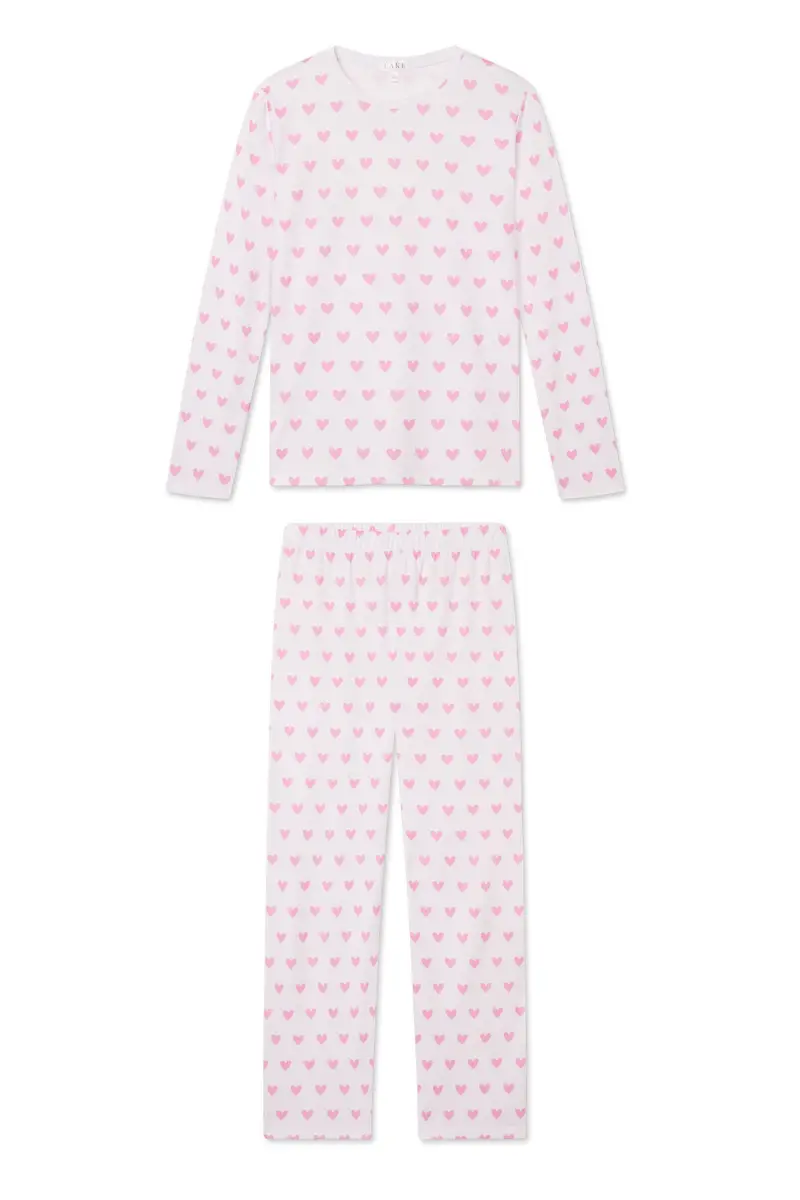 Pima Crew Long-Long Set In Darling Pink Heart 1
