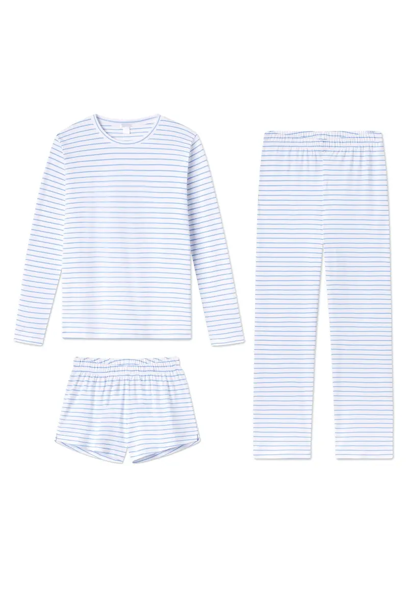 Pima Crew Long Sleeve Bundle In Baltic Blue 1