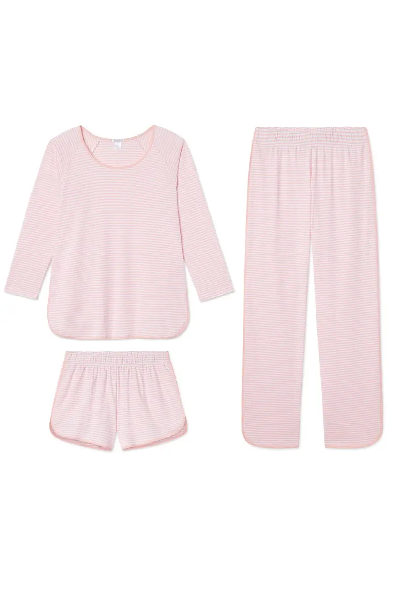 Pima Long Sleeve Bundle In English Rose Stripe 1